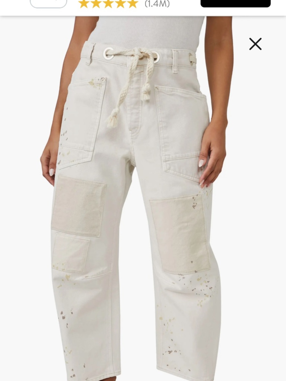 We the Free Moxie Paint Fleck Cotton Utility Pants NWOT - Picture 2 of 8